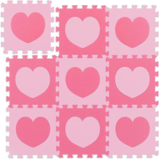 Puzzle piankowe w serduszka różowe 9 szt