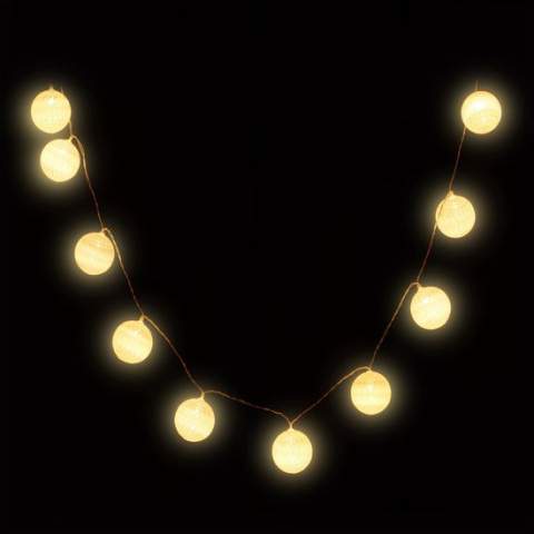 Girlanda LED z 10 kulkami - zasilana bateriami -Ø 6 cm Girlanda LED z 10 kulkami - zasilana bateriami -Ø 6 cm