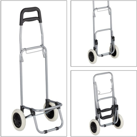 Wózek na zakupy z kółkami - 25 l - składany - do 10 kg - 91 x 40 x 30 cm - fioletowy