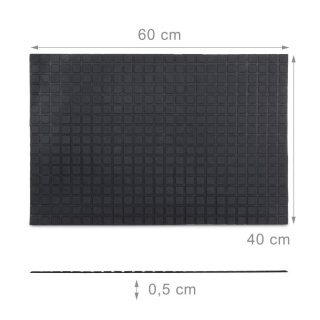 Antypoślizgowa wycieraczka gumowa czarna - 0,5 x 60 x 40 cm (wys. x szer. x dł.)