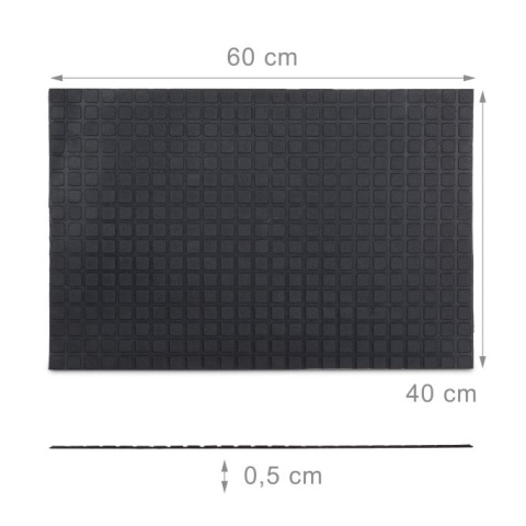 Antypoślizgowa wycieraczka gumowa czarna - 0,5 x 60 x 40 cm (wys. x szer. x dł.) Antypoślizgowa wycieraczka gumowa czarna - 0,5 x 60 x 40 cm (wys. x szer. x dł.)