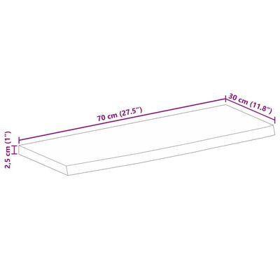 Blat stołu - 70x30x2,5cm - naturalna krawędź - surowe drewno mango Blat stołu - 70x30x2,5cm - naturalna krawędź - surowe drewno mango