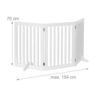 Bramka ochronna dla dzieci – 70 cm – MDF – biała – do schodów/przedpokoju