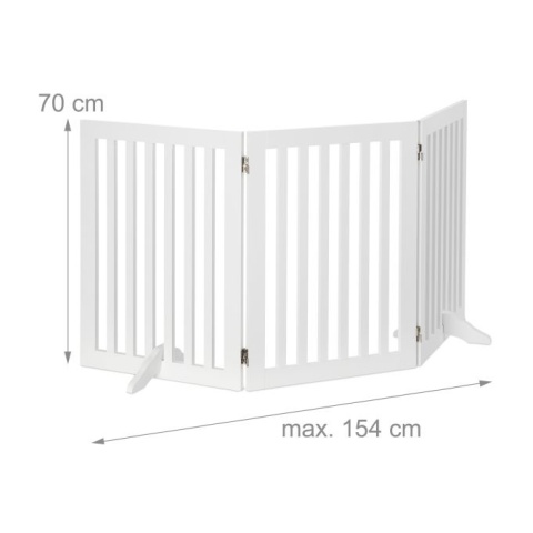 Bramka ochronna dla dzieci – 70 cm – MDF – biała – do schodów/przedpokoju
