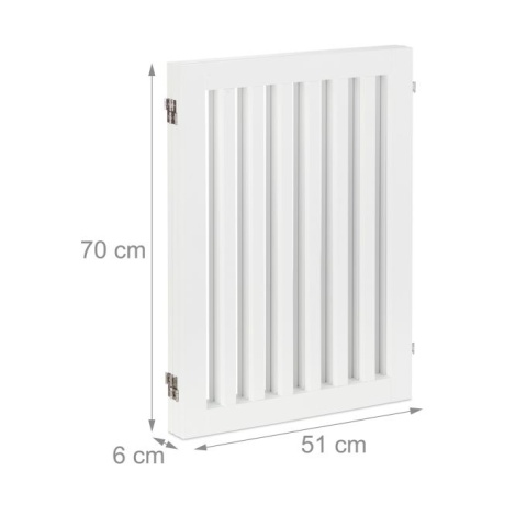Bramka ochronna dla dzieci – 70 cm – MDF – biała – do schodów/przedpokoju