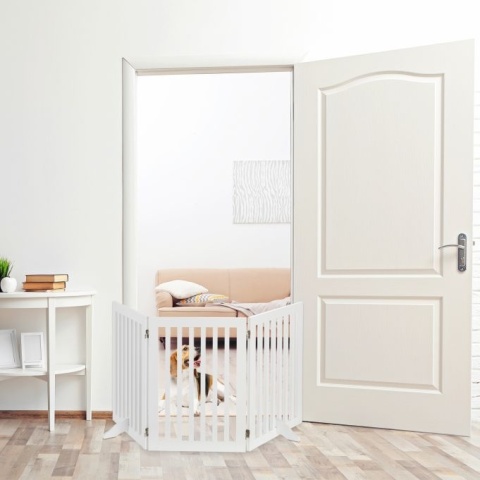 Bramka ochronna dla dzieci – 70 cm – MDF – biała – do schodów/przedpokoju