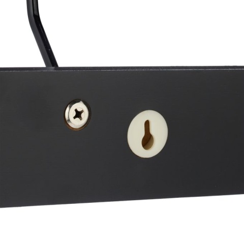 Czarny wieszak ścienny – 5 haczyków – 65x14x7 cm – MDF/żelazo/drewno