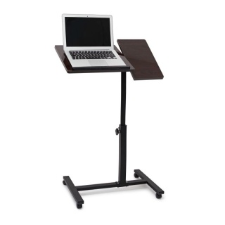 Drewniany stolik pod laptopa – regulowany – 60x40,5 cm – MDF/stal – 58-95 cm