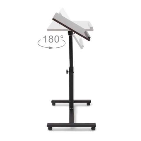 Drewniany stolik pod laptopa – regulowany – 60x40,5 cm – MDF/stal – 58-95 cm