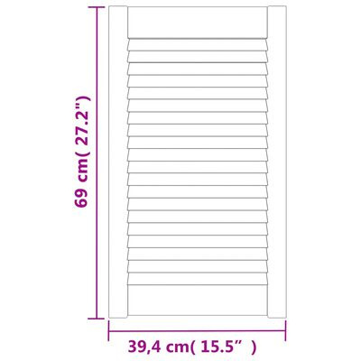 Drzwi żaluzjowe do szafki - 4 szt. - 69x39,4 cm - drewno sosnowe Drzwi żaluzjowe do szafki - 4 szt. - 69x39,4 cm - drewno sosnowe