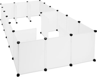 Kojec dla królików – 24 panele – 92x110x110 cm – biały – modułowy