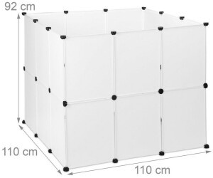 Kojec dla królików – 24 panele – 92x110x110 cm – biały – modułowy
