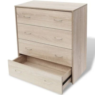 Komoda z 4 szufladami - 60 x 30,5 x 71 cm - kolor dębowy