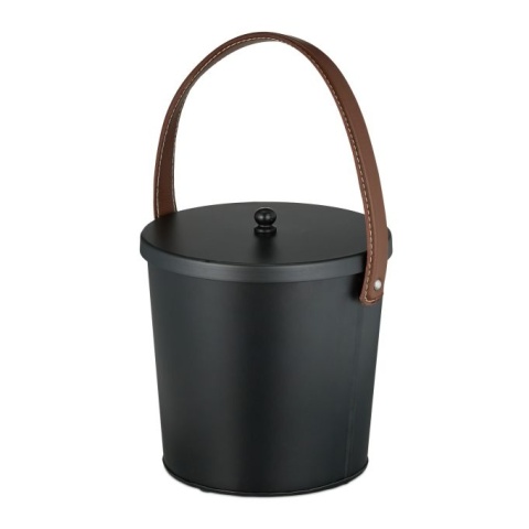 Kosz na śmieci - wiaderko z pokrywą 4,5l - czarny - brązowy Kosz na śmieci - wiaderko z pokrywą 4,5l - czarny - brązowy