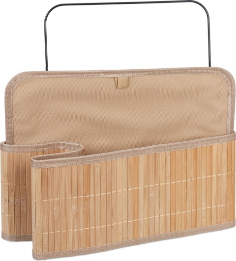 Koszyk łazienkowy - 15,5 l - bambusowy - z nadrukiem retro - składany - na zabawki - naturalny Koszyk łazienkowy - 15,5 l - bambusowy - z nadrukiem retro - składany - na zabawki - naturalny