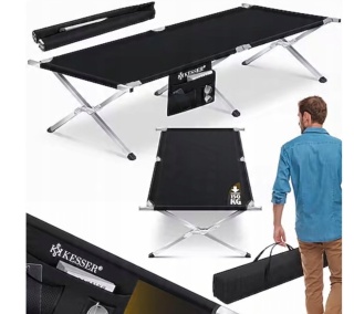 Łóżko kempingowe składane – 190x64x44 cm – do 150 kg – Oxford/metal – 5 kg