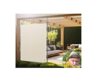 Markiza pionowa KESSER 120x220-310 cm – beżowa – aluminium – korba – UV/wodoodporna