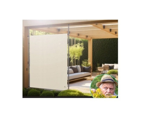 Markiza pionowa KESSER 120x220-310 cm – beżowa – aluminium – korba – UV/wodoodporna Markiza pionowa KESSER 120x220-310 cm – beżowa – aluminium – korba – UV/wodoodporna