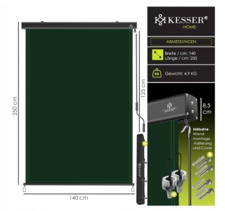 Markiza pionowa KESSER – 140x250 cm – roleta zewnętrzna