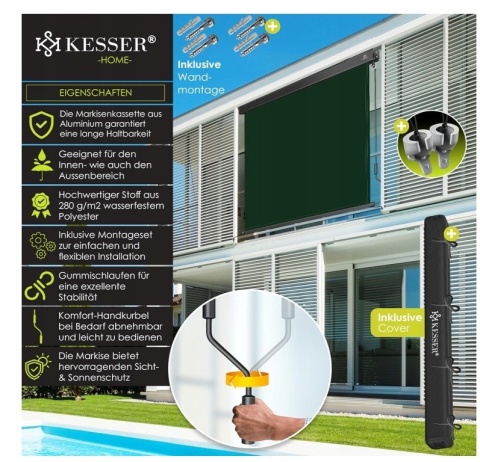 Markiza pionowa KESSER – 140x250 cm – roleta zewnętrzna