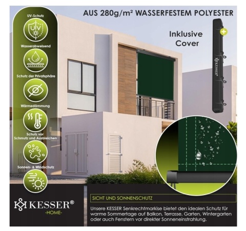 Markiza pionowa KESSER – 140x250 cm – roleta zewnętrzna