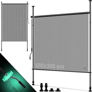 Markiza zaciskowa balkonowa – 120x220-310 cm – aluminium – korba – wodoodporna/UV