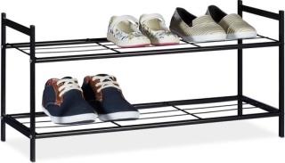 Metalowy regał - szafka - stojak na buty – 2 poziomy – 69,5x33,5x26 cm