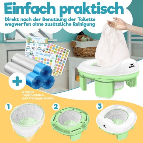 Nocnik dziecięcy 3w1 – 28,5x27,5x16 cm – polipropylen – z naklejkami Nocnik dziecięcy 3w1 – 28,5x27,5x16 cm – polipropylen – z naklejkami