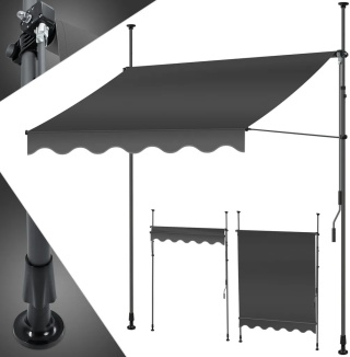 Markiza 180x350 cm – poliester/poliuretan – stalowa rama – wys. montażu 210-300 cm – korba 125 cm