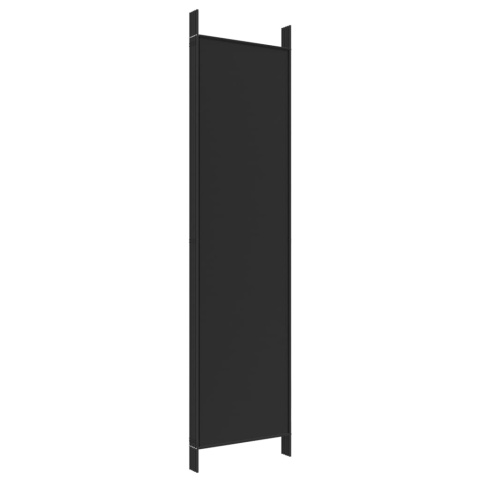 Parawan 5-panelowy - czarny - 250x200 cm - tkanina Parawan 5-panelowy - czarny - 250x200 cm - tkanina