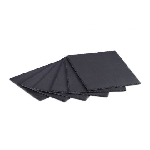 Zestaw 6 łupkowych talerzy – 40x30 cm – antracyt Zestaw 6 łupkowych talerzy – 40x30 cm – antracyt