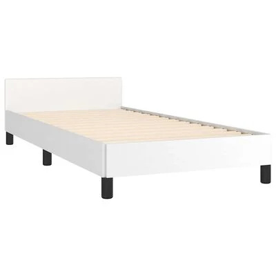 Rama łóżka z zagłówkiem bez materaca - biała - 90x200 cm Rama łóżka z zagłówkiem bez materaca - biała - 90x200 cm