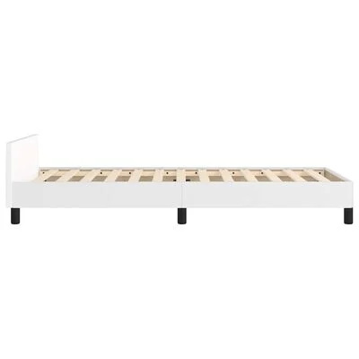 Rama łóżka z zagłówkiem bez materaca - biała - 90x200 cm Rama łóżka z zagłówkiem bez materaca - biała - 90x200 cm