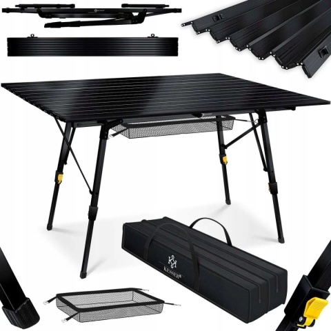 Składany stół kempingowy – aluminium – 89,9x53 cm – regulacja wysokości 45-69,9 cm – do 30 kg Składany stół kempingowy – aluminium – 89,9x53 cm – regulacja wysokości 45-69,9 cm – do 30 kg