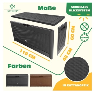 Skrzynia ogrodowa 310 l – 119x60x48 cm – polipropylen – antracyt