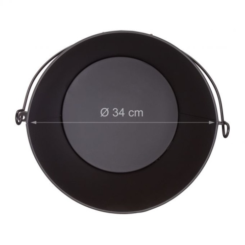 Stalowy kubeł na popiół z pokrywą – 24 l – 43x35,5 cm – stal/drewno