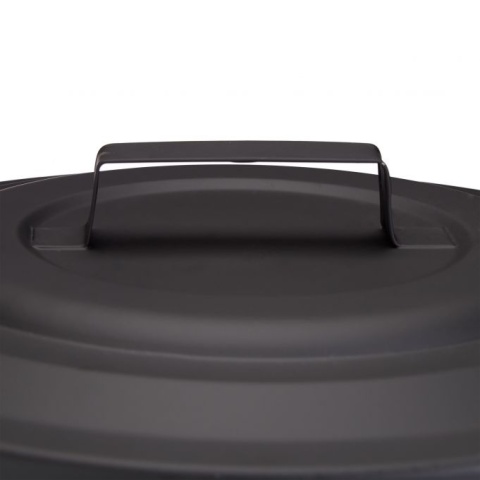 Stalowy kubeł na popiół z pokrywą – 24 l – 43x35,5 cm – stal/drewno