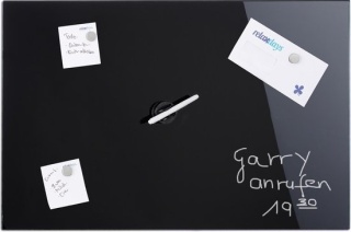Szklana tablica magnetyczna – czarna – memoboard – 80x50 cm