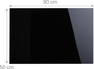 Szklana tablica magnetyczna – czarna – memoboard – 80x50 cm