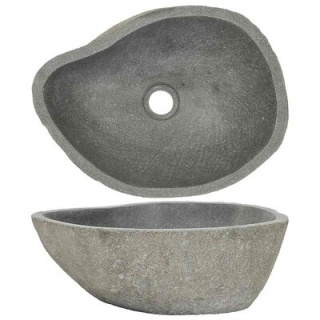 Umywalka z kamienia rzecznego, owalna, (37-46)x(29-36) cm