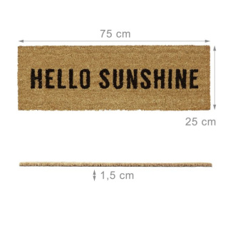 Wąska wycieraczka kokosowa SUNSHINE - 1,5 x 75 x 25 cm