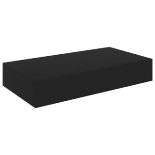 Wisząca półka ścienna z szufladą - czarna - 48x25x8 cm - outlet