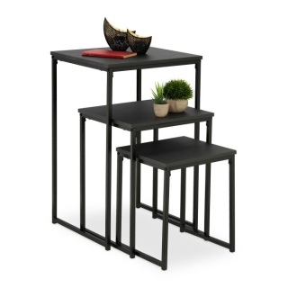Zestaw 3 stolików bocznych – 76/54/42 cm – żelazo/MDF – max 30 kg