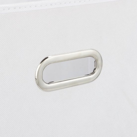 Zestaw 4 materiałowych koszy do przechowywania – 30x30x30 cm – poliester/tektura – biały