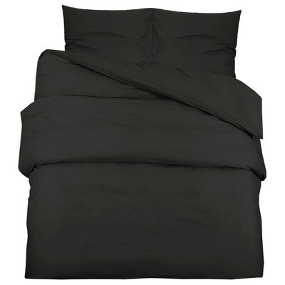 Zestaw pościeli - czarny - 200x200 cm - lekka mikrofibra Zestaw pościeli - czarny - 200x200 cm - lekka mikrofibra