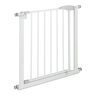 Barierka / bramka drzwi rozszerzana bez wiercenia 78x70cm stal/biały szary montaż 76-82cm