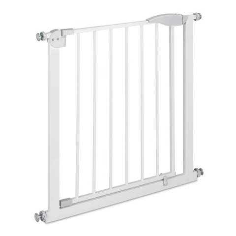 Barierka / bramka drzwi rozszerzana bez wiercenia 78x70cm stal/biały szary montaż 76-82cm