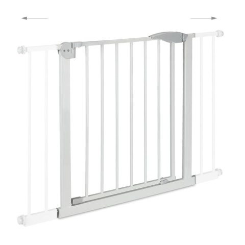 Barierka / bramka drzwi rozszerzana bez wiercenia 78x70cm stal/biały szary montaż 76-82cm