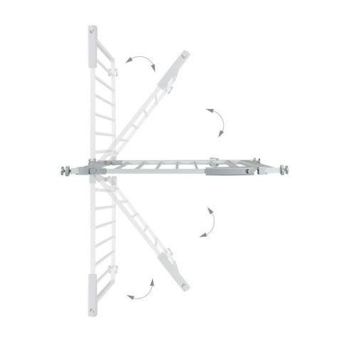 Barierka / bramka drzwi rozszerzana bez wiercenia 78x70cm stal/biały szary montaż 76-82cm