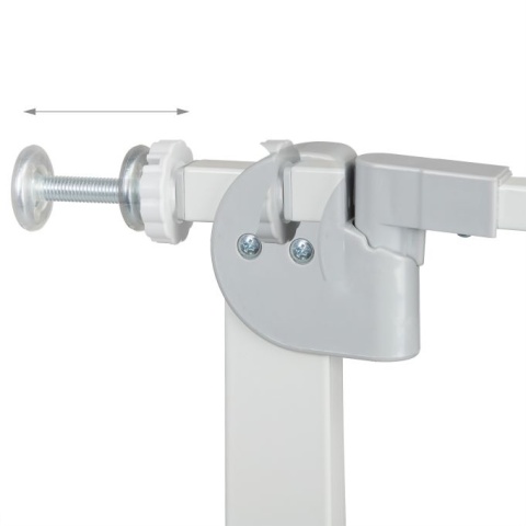 Barierka / bramka drzwi rozszerzana bez wiercenia 78x70cm stal/biały szary montaż 76-82cm